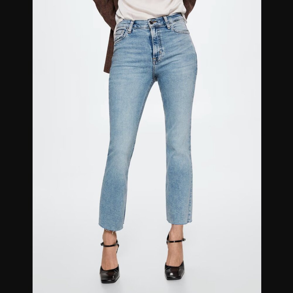 Mango Light Blue Cropped Jeans